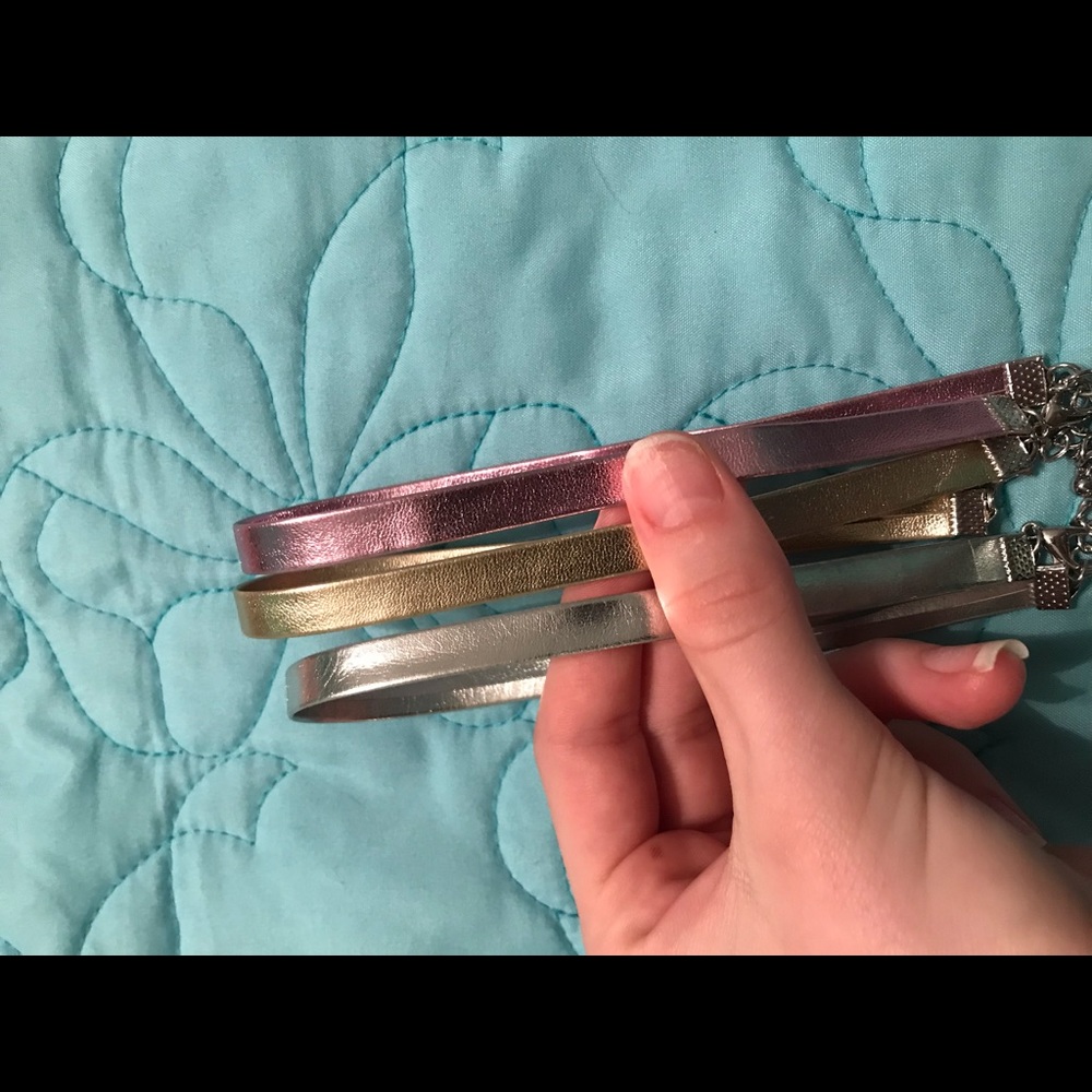 Forever 21 metallic chokers